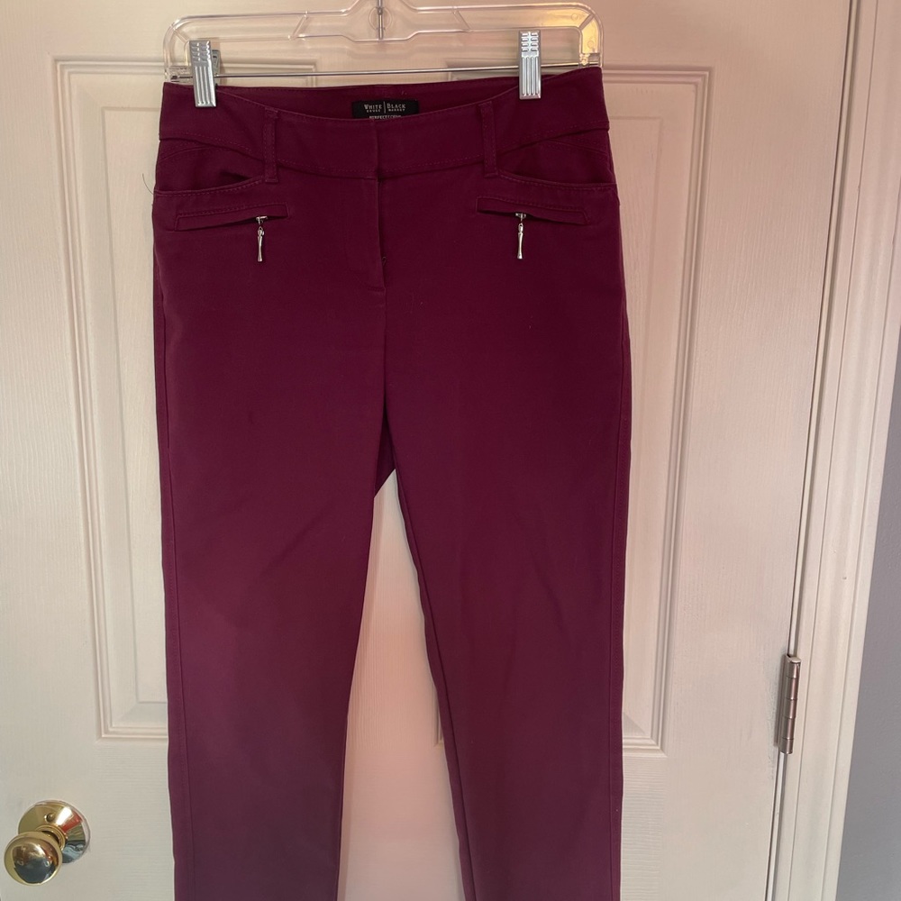 White House/ black market ankle pant- wine colored. 0R